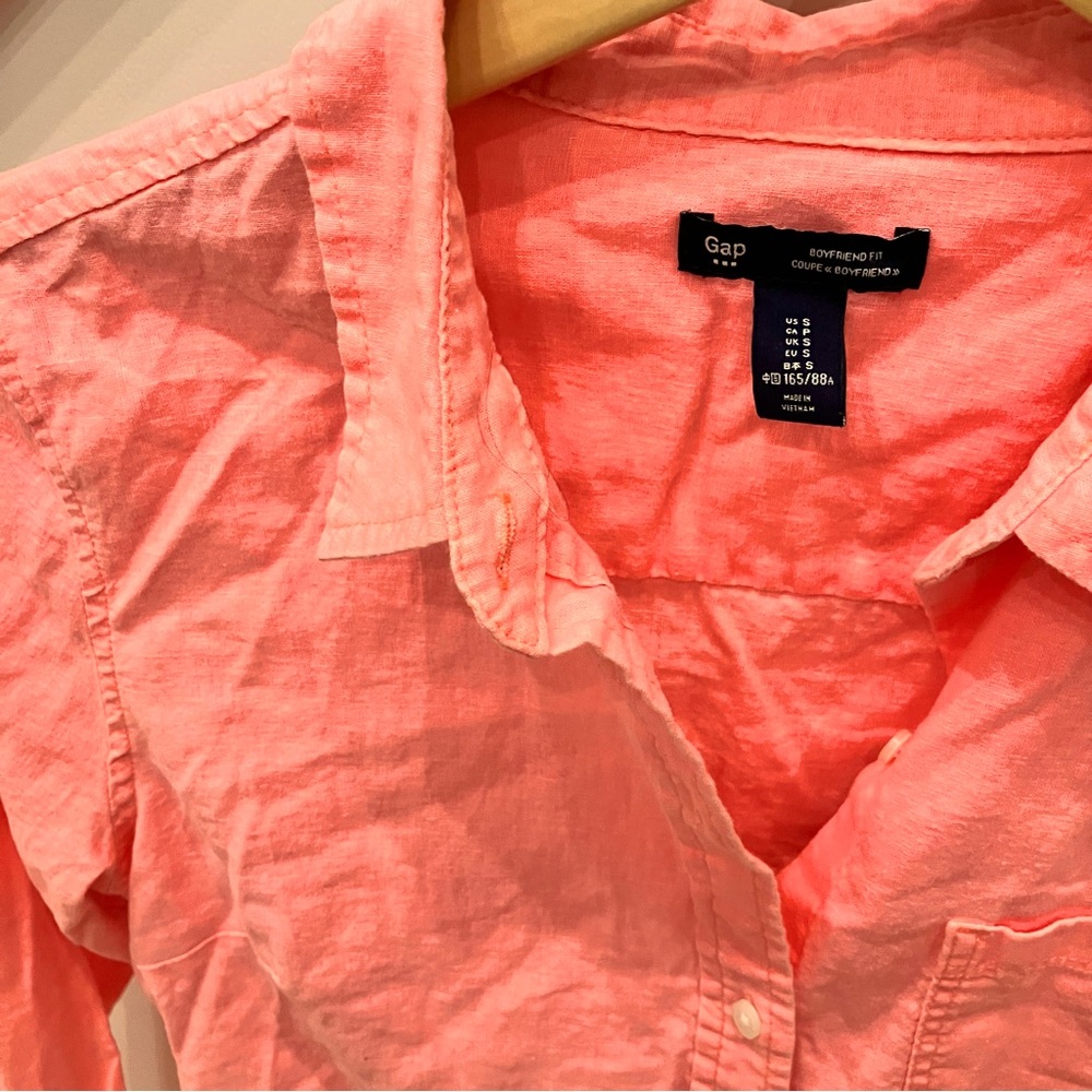 GAP neon linen button-up